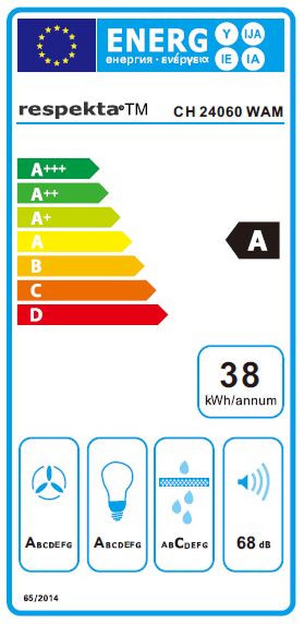 Kuhinjska Napa Hera, 60cm - bela, Trend, kovina/steklo (59,5/74,2-109,2/38,5cm) - Respekta