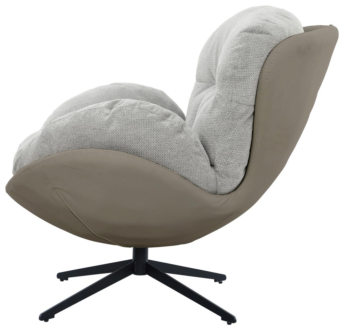 Fotelja Rebecca - siva/crna, Moderno, metal/tekstil (92/97/94cm) - Mömax