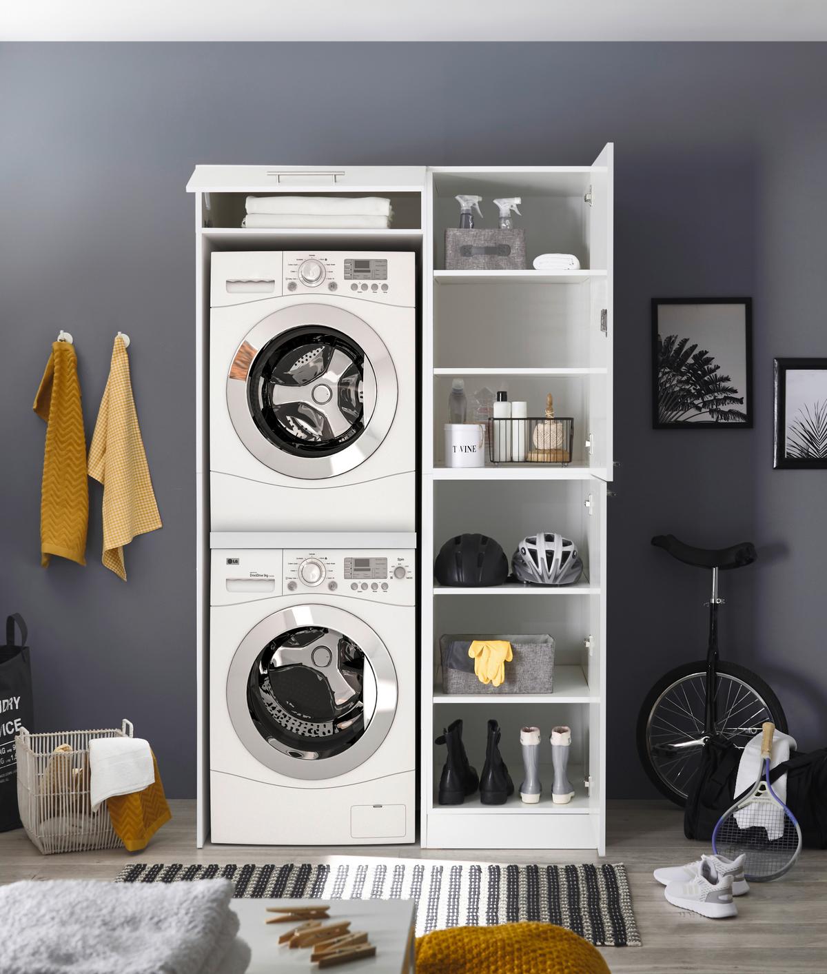 Hauswirtschaftsraum Clara Weiß B: ca. 117 cm - Weiß, KONVENTIONELL, Holzwerkstoff (117/200/67,6cm) - Respekta