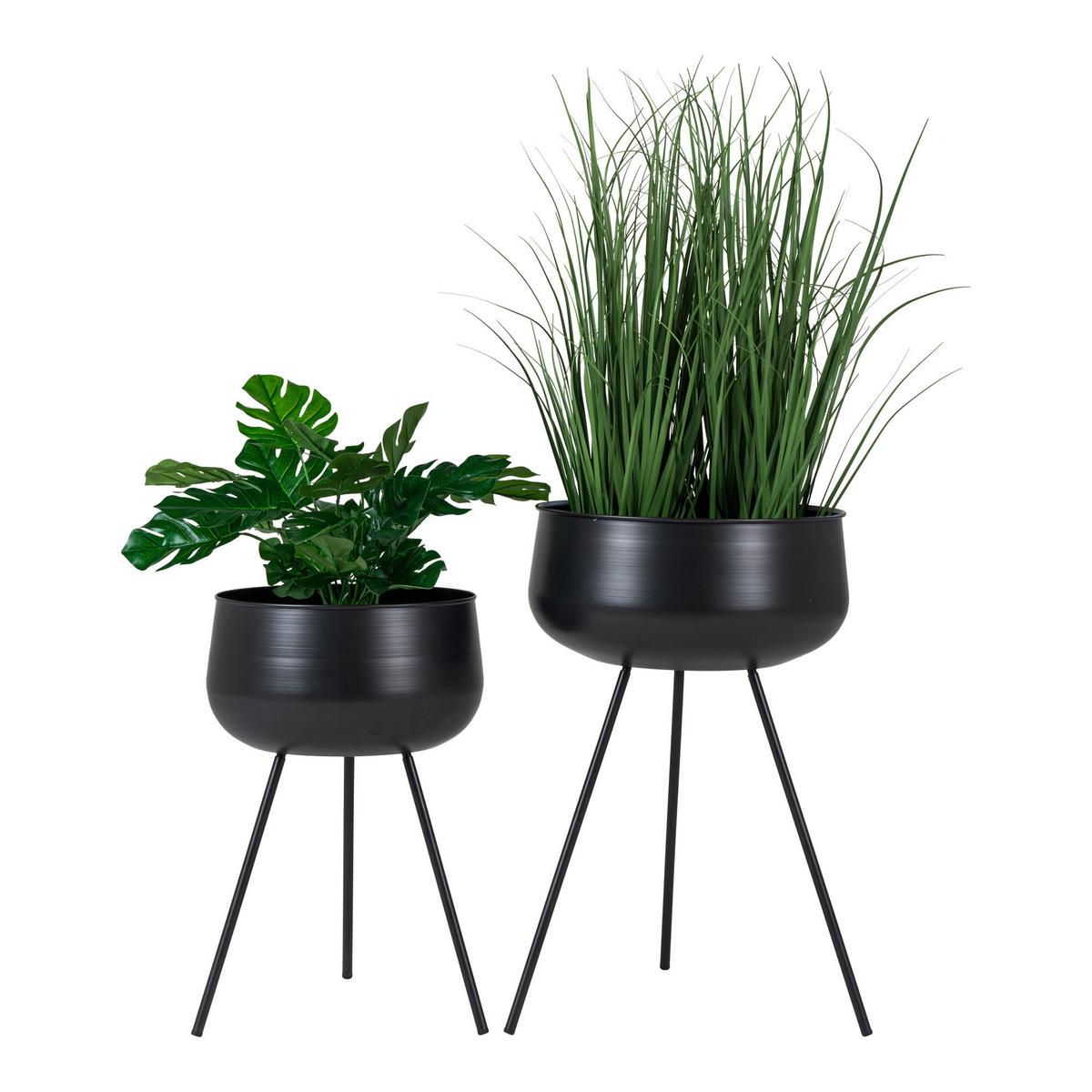 Pflanzentopf Ardola Flowerpots Schwarz - Schwarz, Basics, Metall (34/56cm)