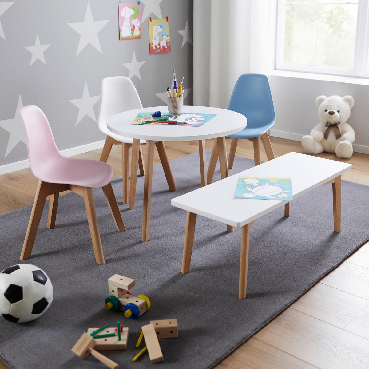 Kinderstuhl Tibby Weiß Kunststoff/Echtholz - Weiß, MODERN, Holz/Kunststoff (30/56,5/32,5cm) - Bessagi Kids