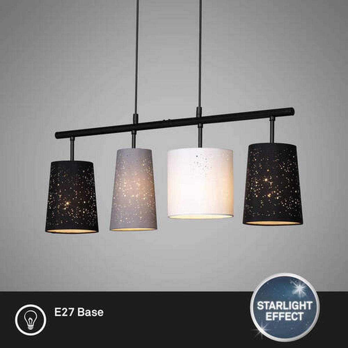 LAMPA WISZĄCA 4027-045 SHADES - czarny/biały, Trend, metal/tkanina (74/120cm) - Briloner