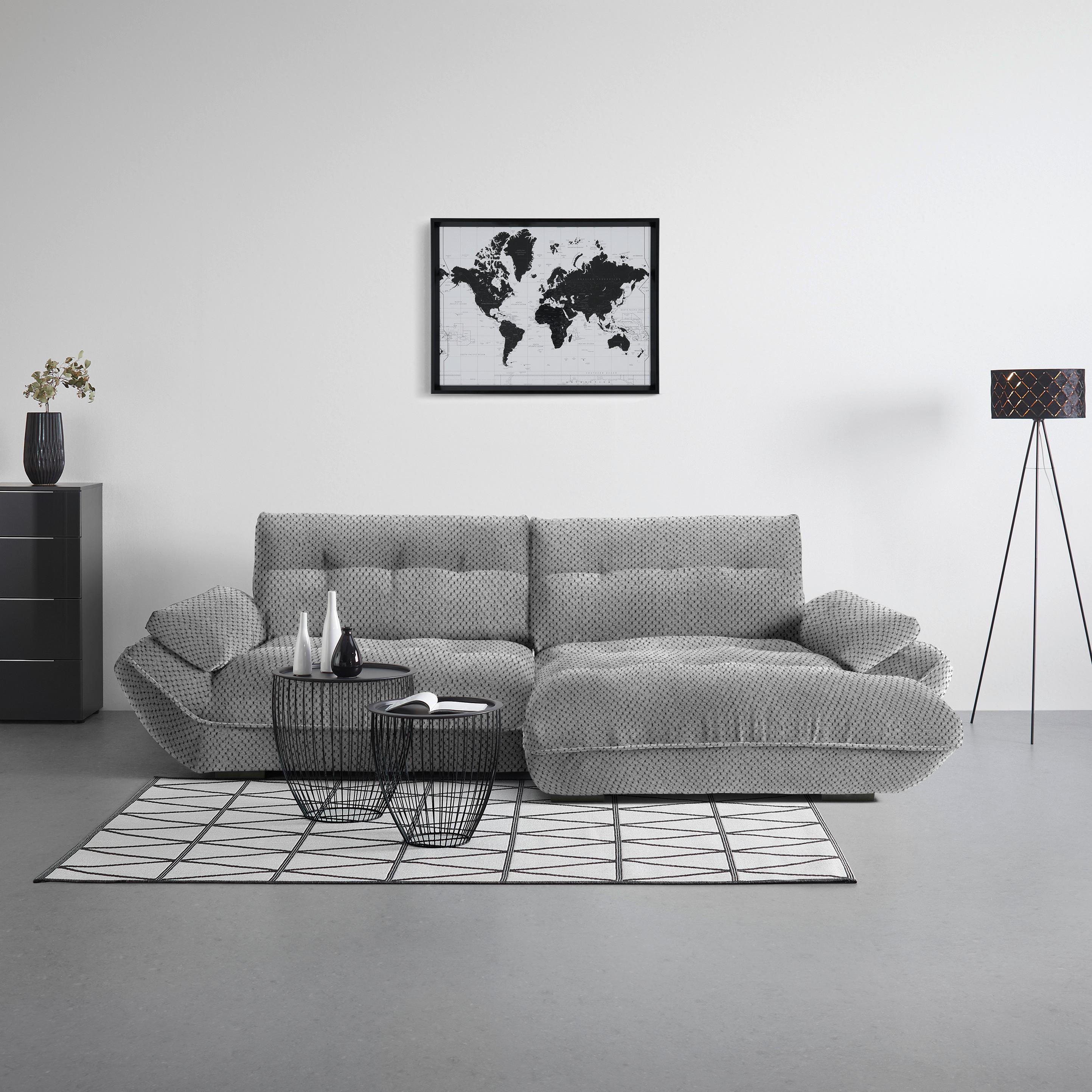 Wohnlandschaft Vivo Grau - Schwarz/Grau, MODERN, Kunststoff/Textil (317/63/179cm) - Premium Living