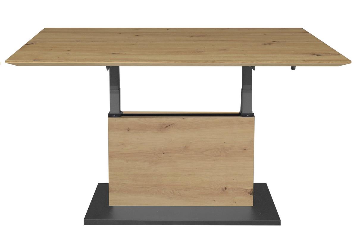 Couchtisch Halvar - Schwarz/Eiche Artisan, Modern, Holzwerkstoff (110/50-69/60cm) - Premium Living