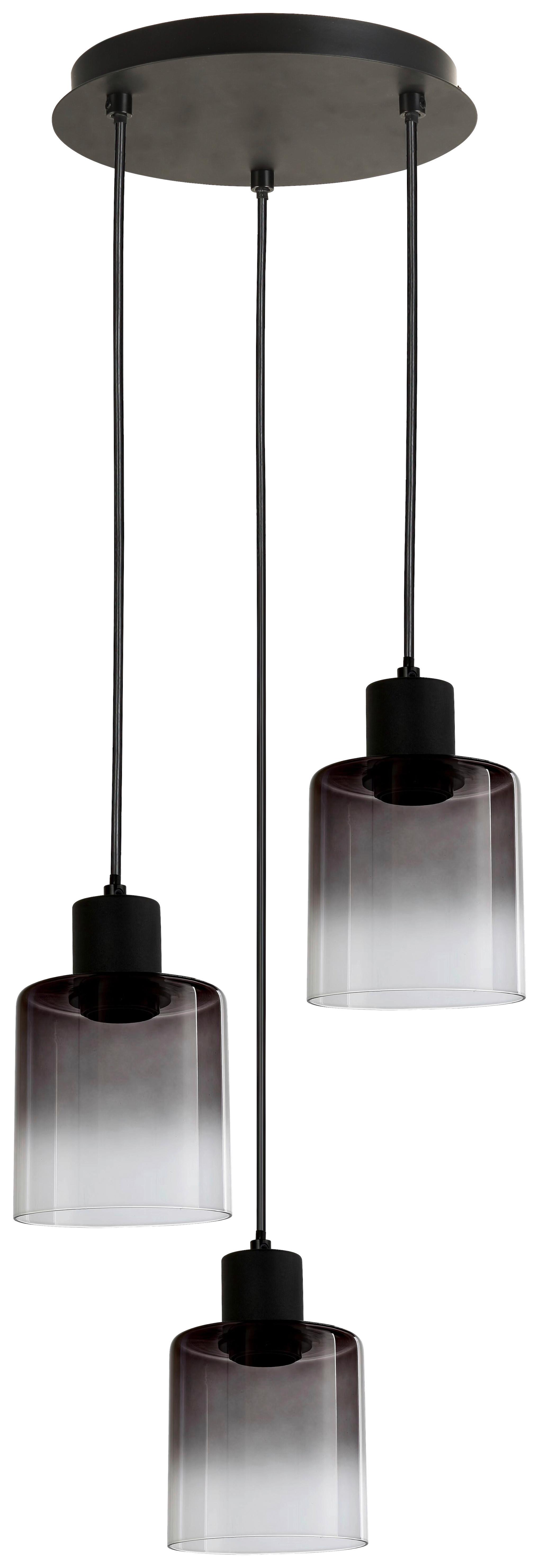 Hängeleuchte Estelle in Schwarz max. 25 Watt - Schwarz, MODERN, Glas/Metall (29/120cm) - Mömax