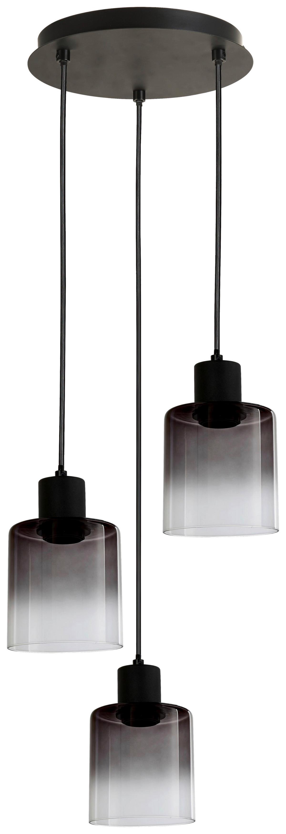 Lampa suspendată Estelle - negru, Modern, sticlă/metal (29/120cm) - Mömax