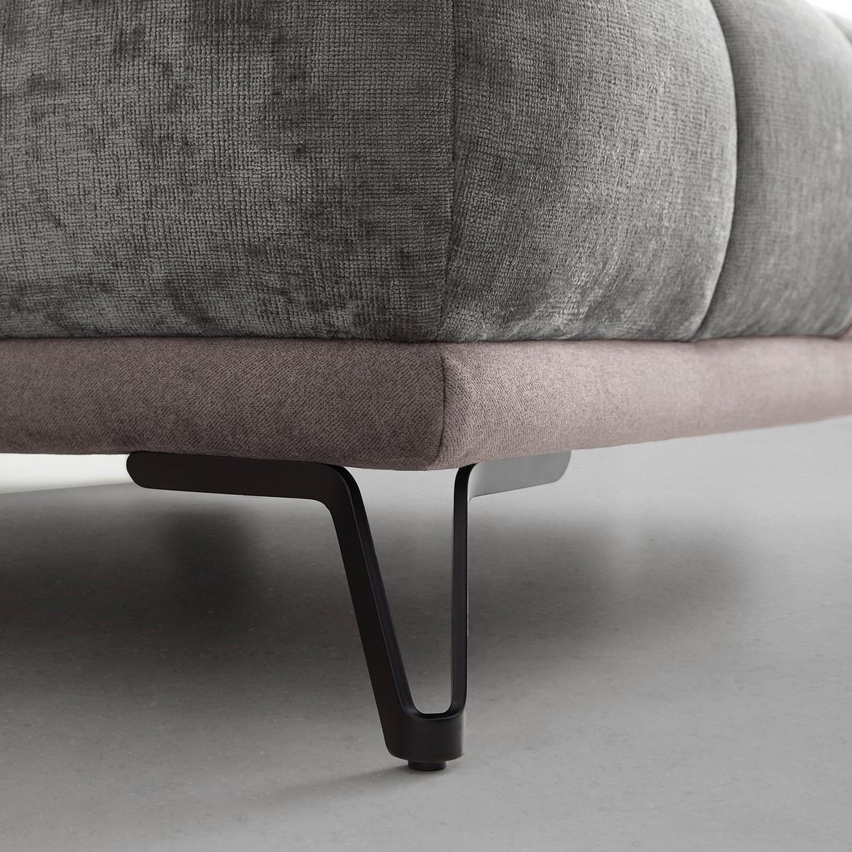 Ecksofa Morgan Grau - Schwarz/Grau, MODERN, Textil/Metall (184/67-87/262cm) - Mömax