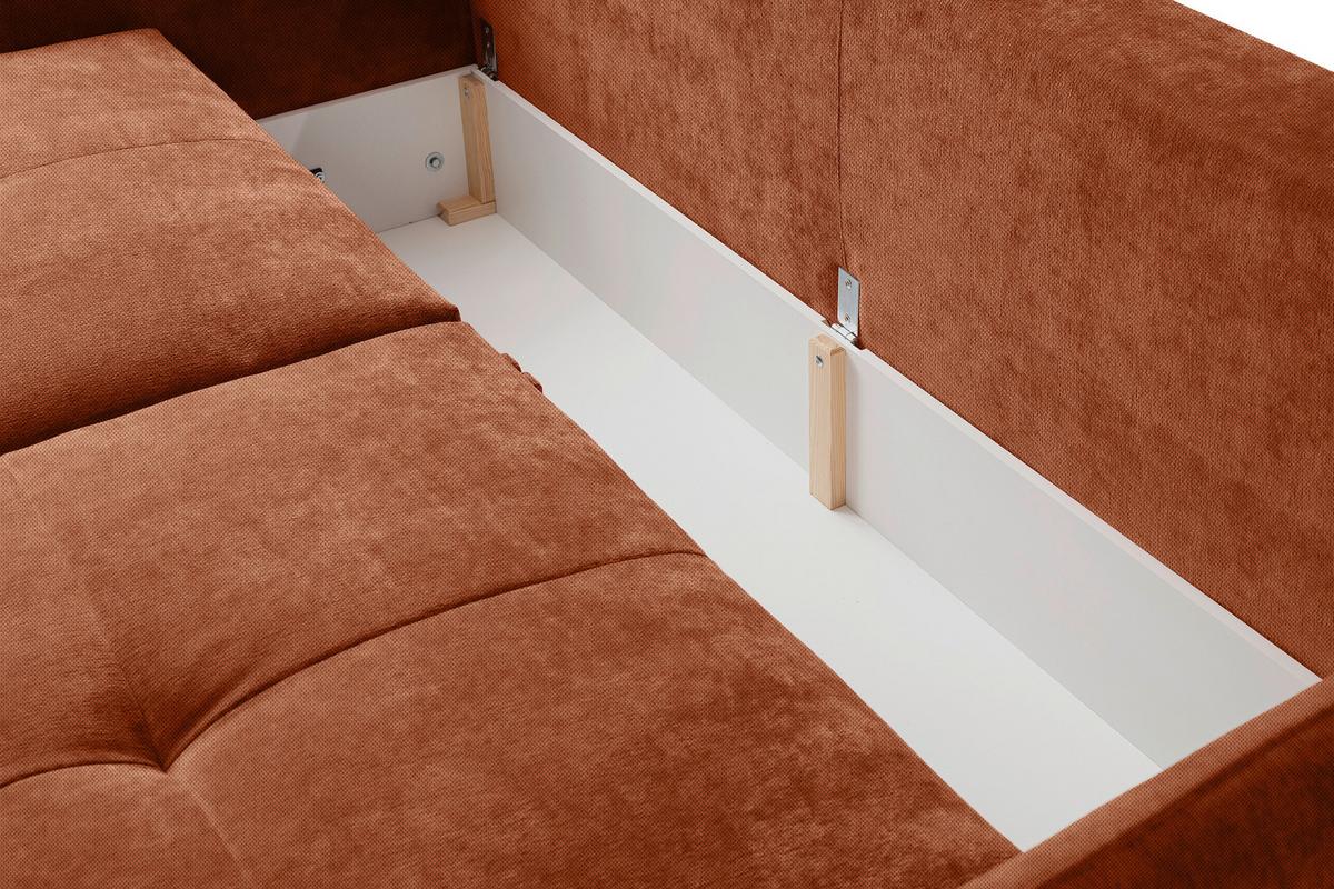 Canapea extensibila LETO - ruginiu, Modern, textil (233/76-91/104cm) - Premium Living