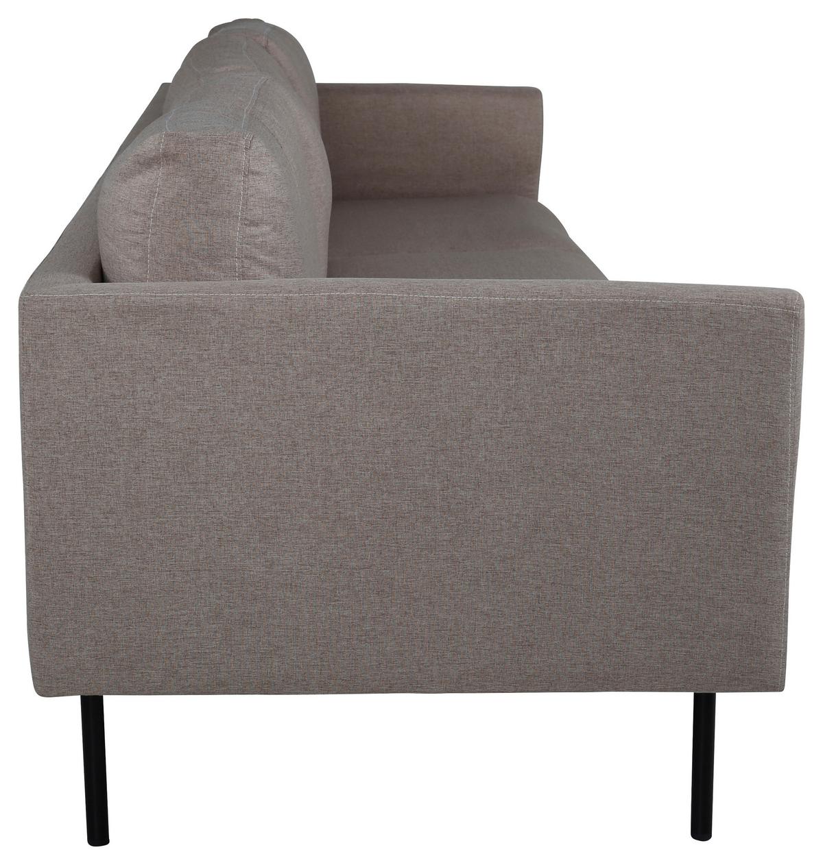 3-SITZER-SOFA ZOOM - Schwarz/Braun, Design, Textil/Metall (260/78/80cm) - Livetastic