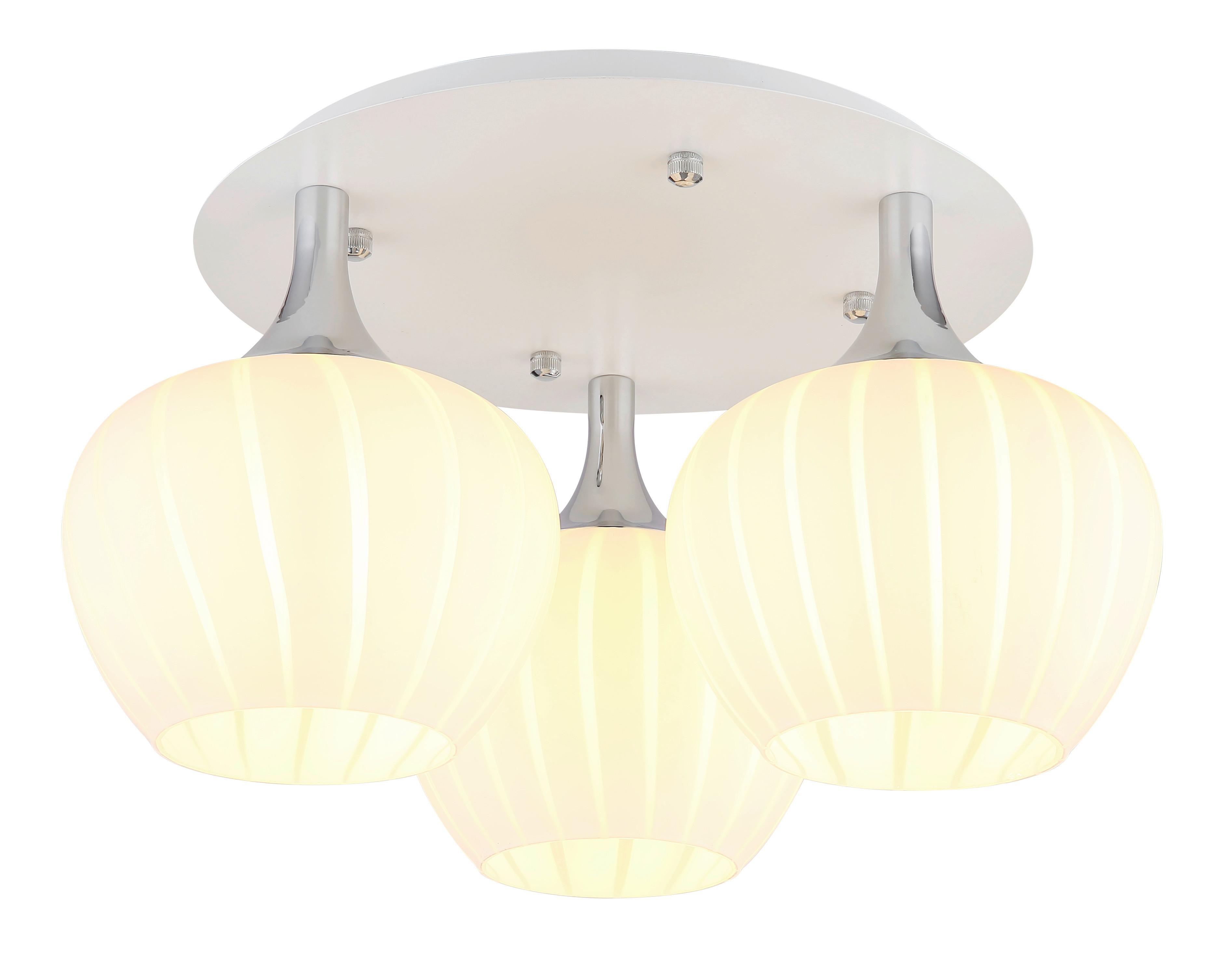 Deckenleuchte Maxy Opal/Chromfarben max. 40 Watt - Chromfarben/Opal, KONVENTIONELL, Glas/Metall (45/25,5cm) - Globo