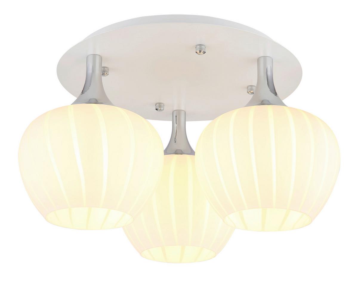 Deckenleuchte Maxy Opal/Chromfarben max. 40 Watt - Chromfarben/Opal, KONVENTIONELL, Glas/Metall (45/25,5cm) - Globo