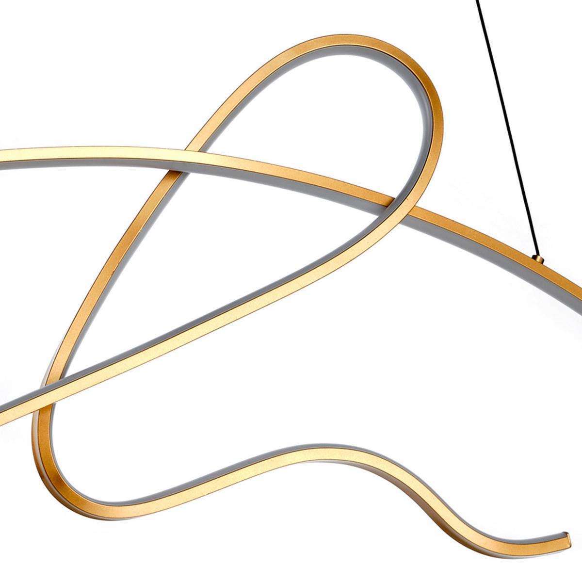 LED-Hängeleuchte Sign Goldfarben max. 42 Watt - Goldfarben, Design, Metall (100/2/90cm)