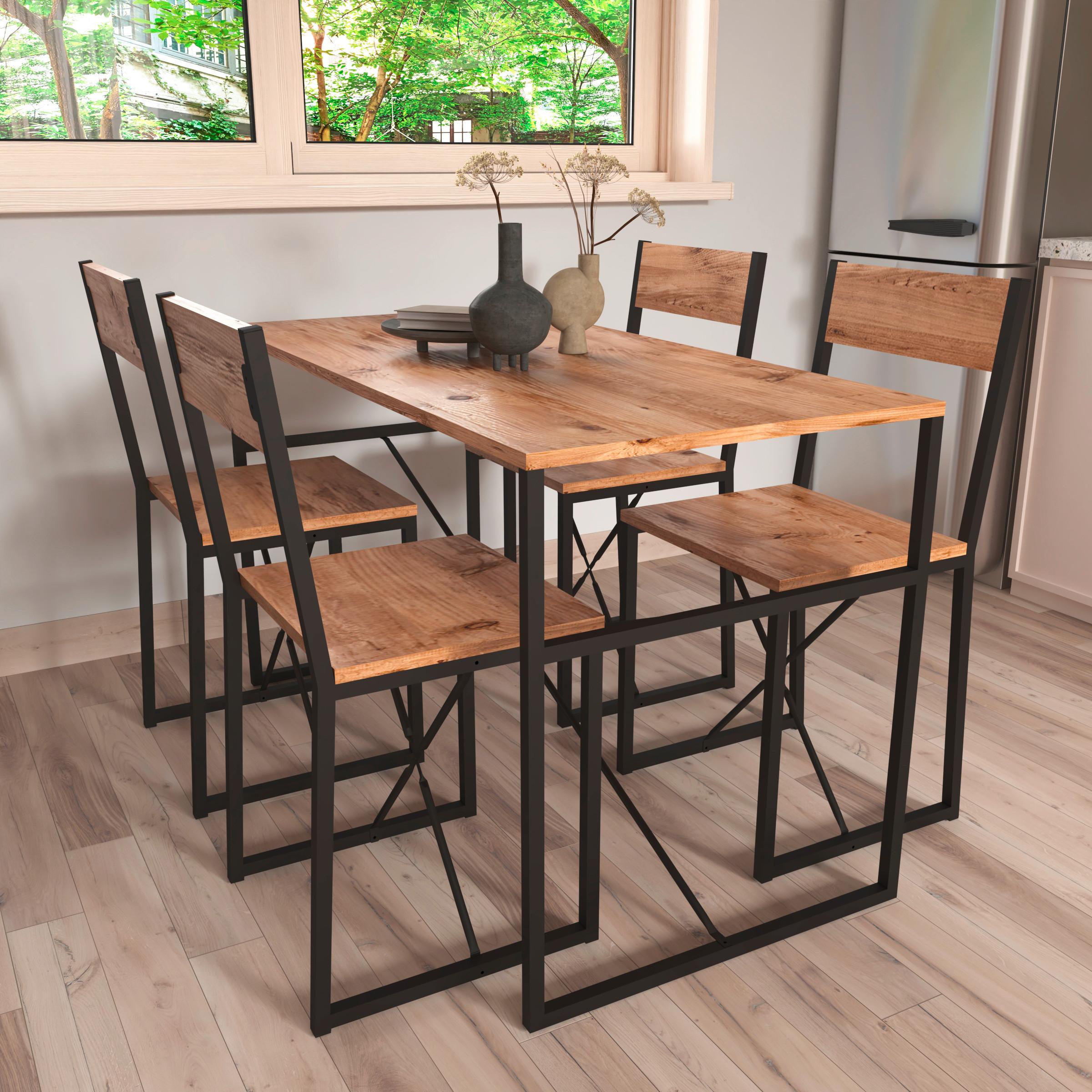 ESSTISCH INSASI L - Honigeiche/Schwarz, Design, Holzwerkstoff/Metall (120/52,7/84,7cm) - MID.YOU