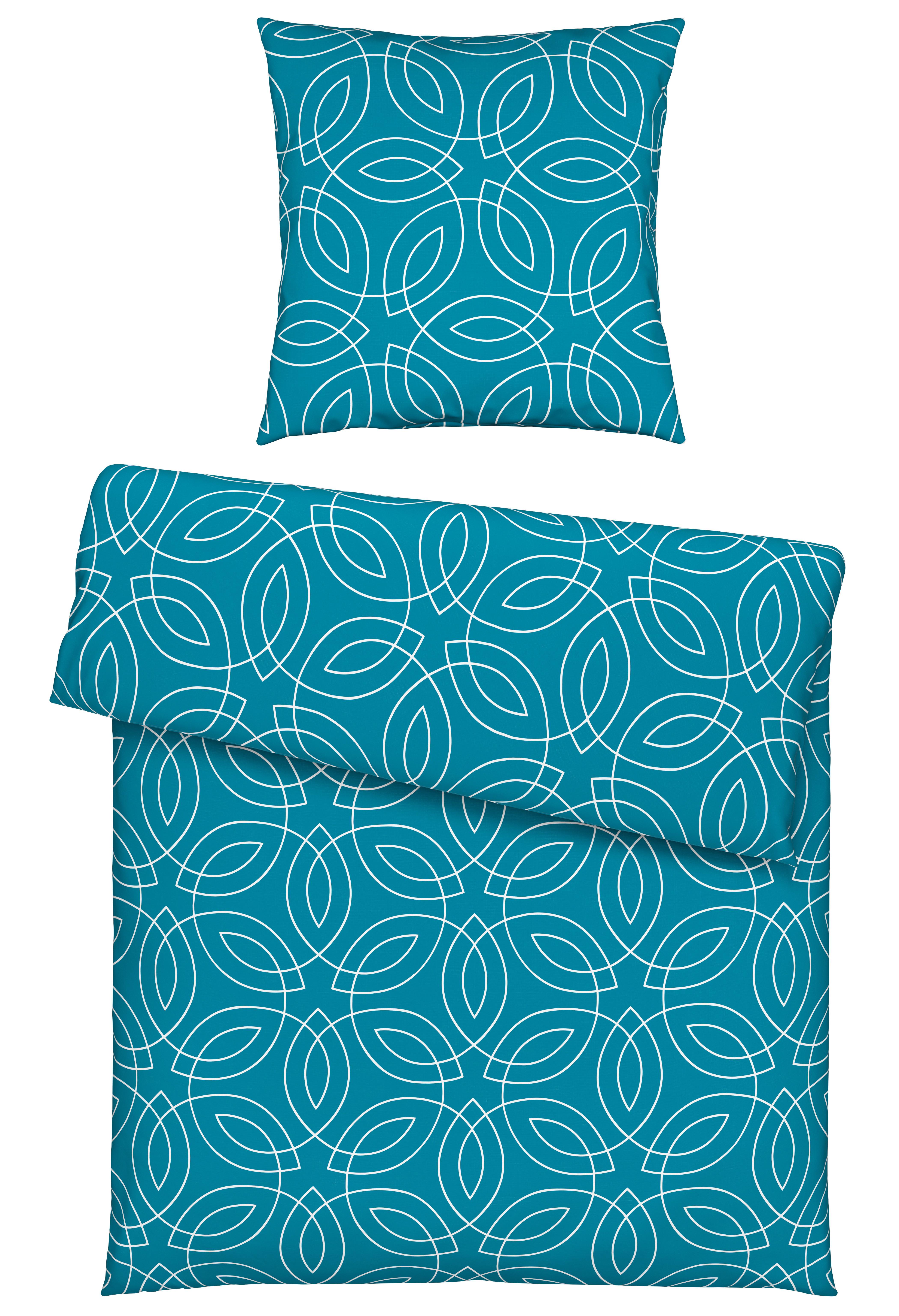 Bettwäsche Sevilla ca. 135x200cm - Beige/Petrol, MODERN, Textil - Modern Living