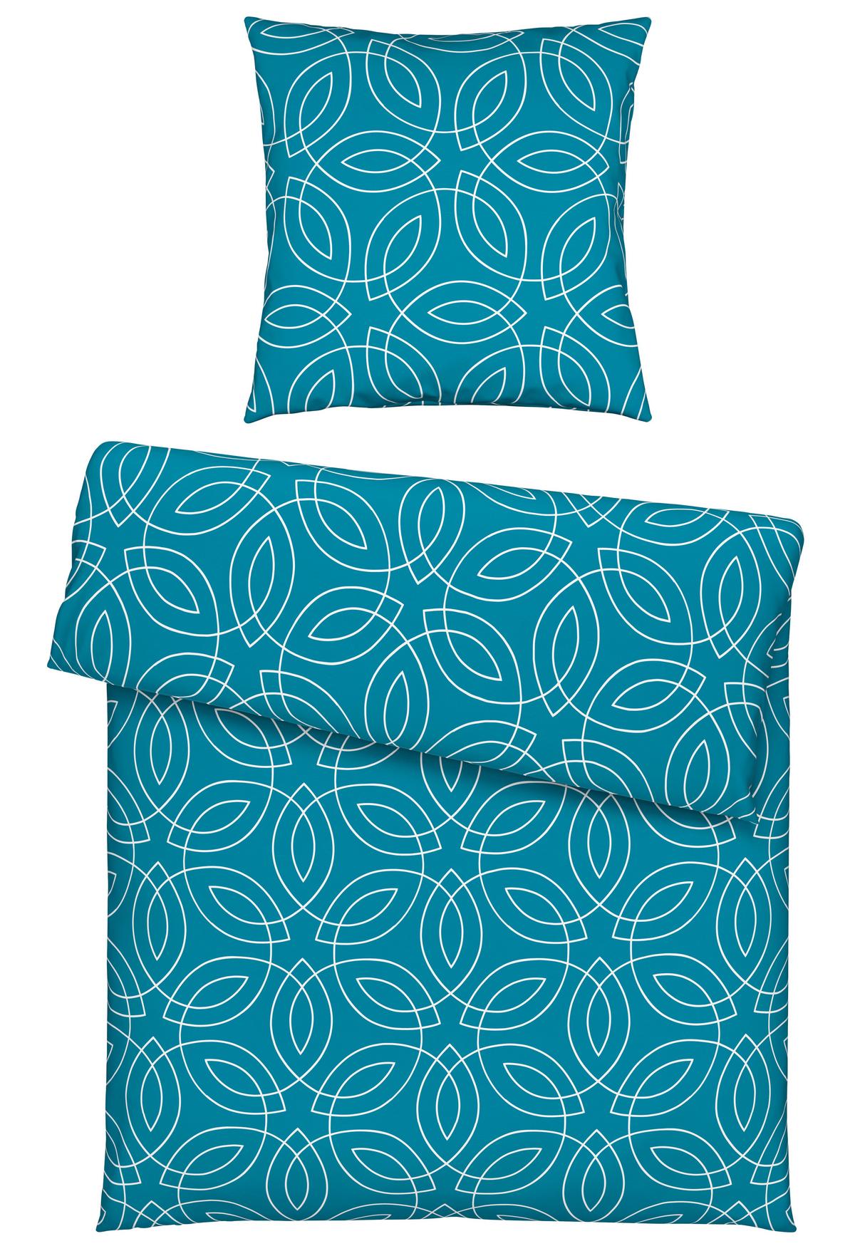 Bettwäsche Sevilla ca. 135x200cm - Beige/Petrol, MODERN, Textil - Modern Living