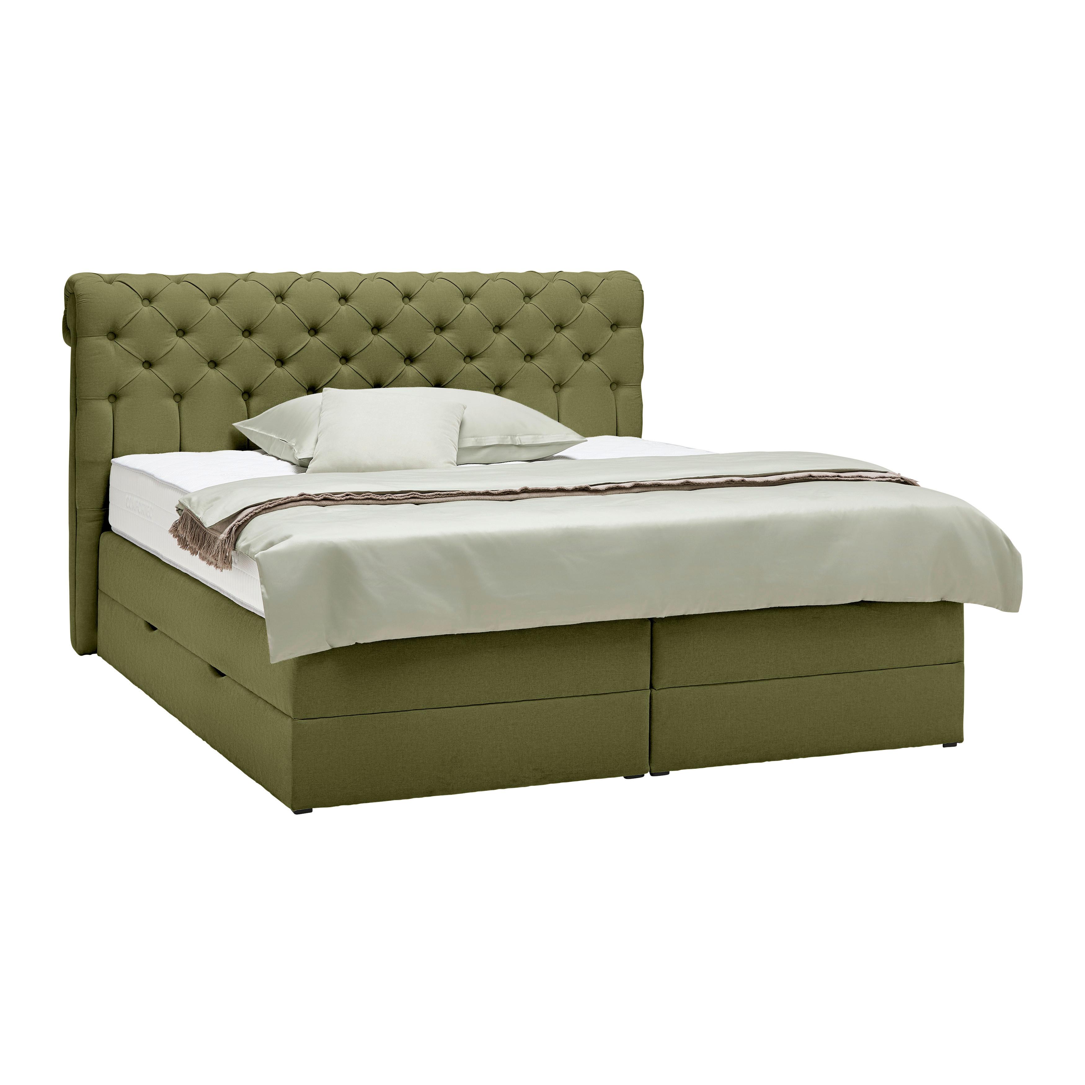 Boxspringbett Belano Grün ca. 160x200cm - Grün, Konventionell, Holz/Holzwerkstoff (160/200cm) - Premium Living