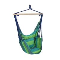 Hängesessel Tobago ca. 90x120 cm Grün/Blau - Blau/Dunkelgrün, Basics, Holz/Textil (90/120/60cm)