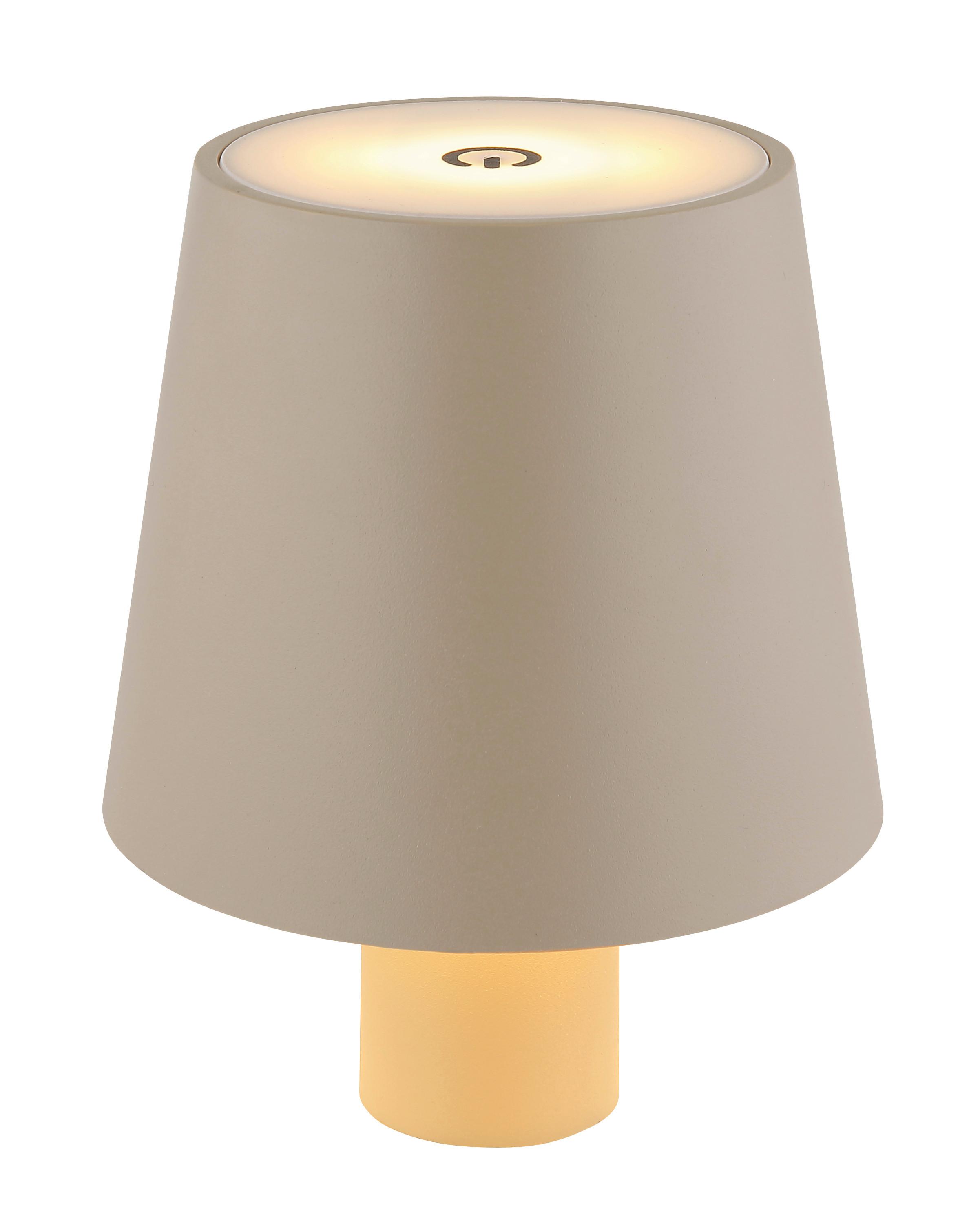 LED-Tischleuchte Vannie Opal/Sand max. 3 Watt - Sandfarben, Trend, Kunststoff/Metall (10,6/13cm) - Globo