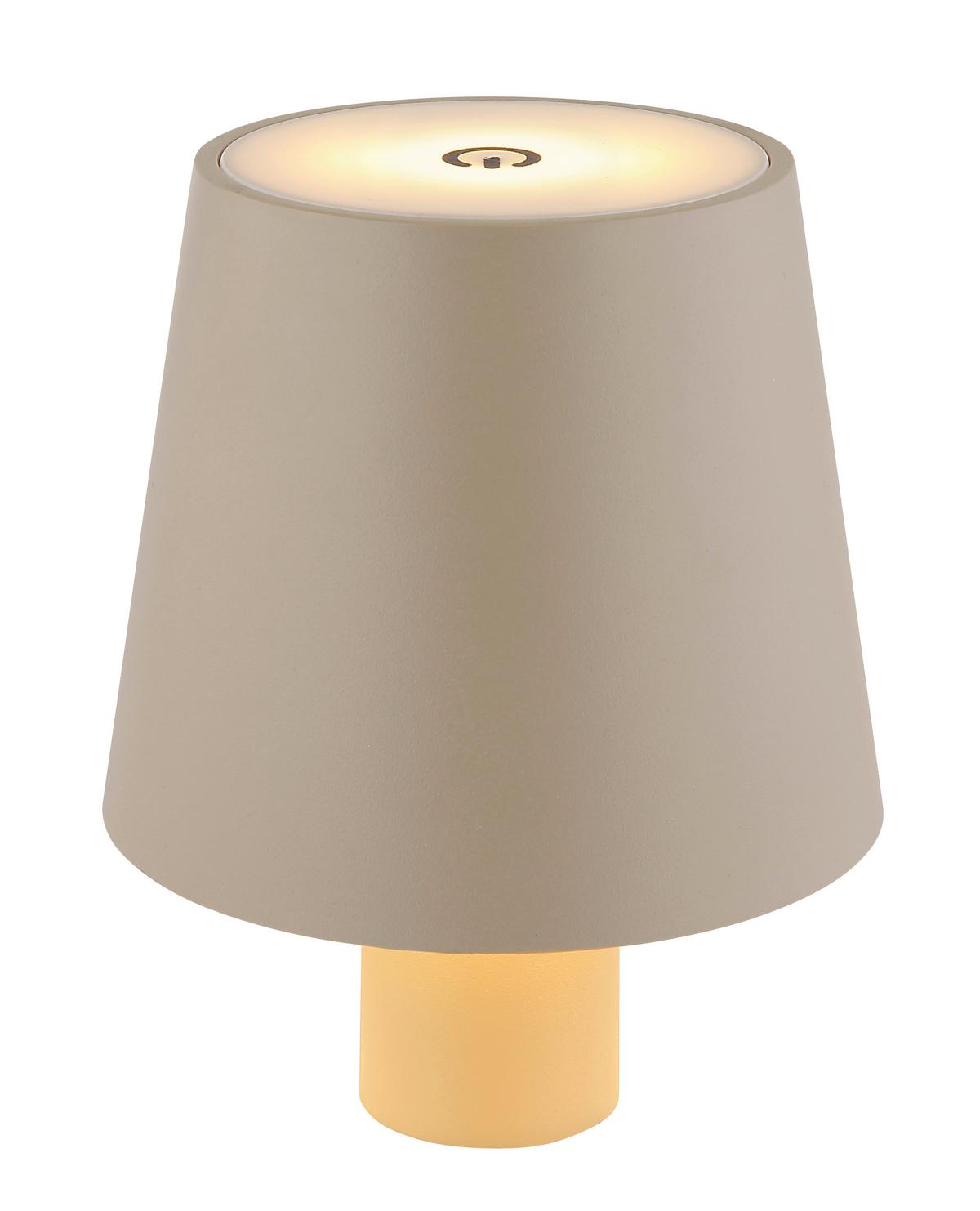 LED-Tischleuchte Vannie Opal/Sand max. 3 Watt - Sandfarben, Trend, Kunststoff/Metall (10,6/13cm) - Globo