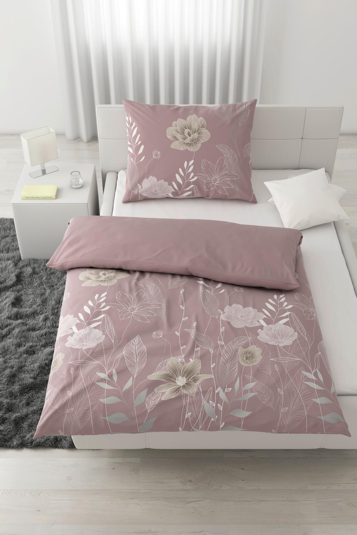 BETTWÄSCHESET NALA XXL - Mauve, Romantik / Landhaus, Textil (200/210cm) - Modern Living