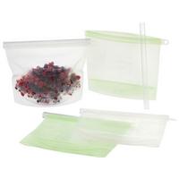 Set pungi Zipper - verde/transparent, plastic (1000ml) - Modern Living