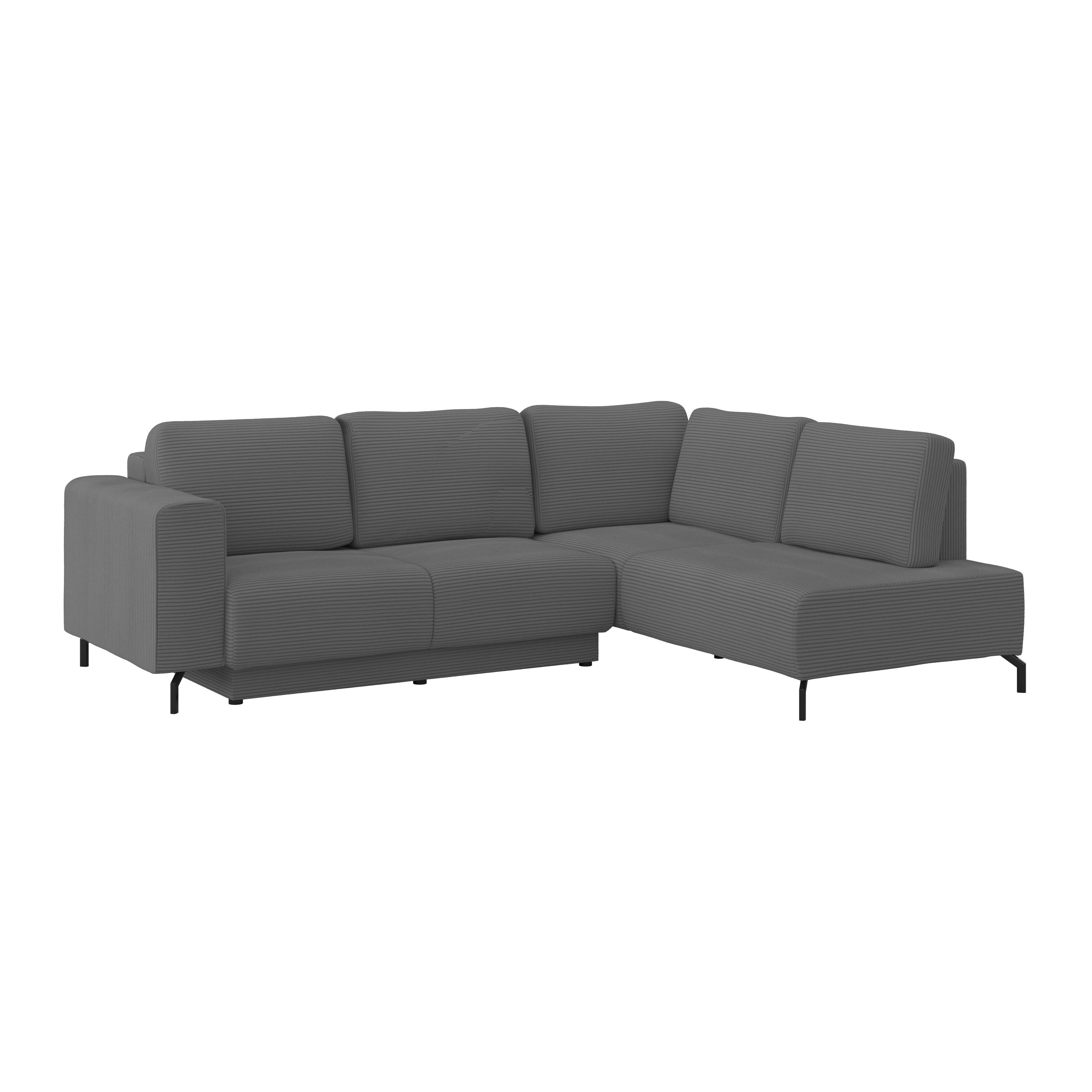 Colțar VENI - gri închis, Modern, textil (272/210cm) - Modern Living