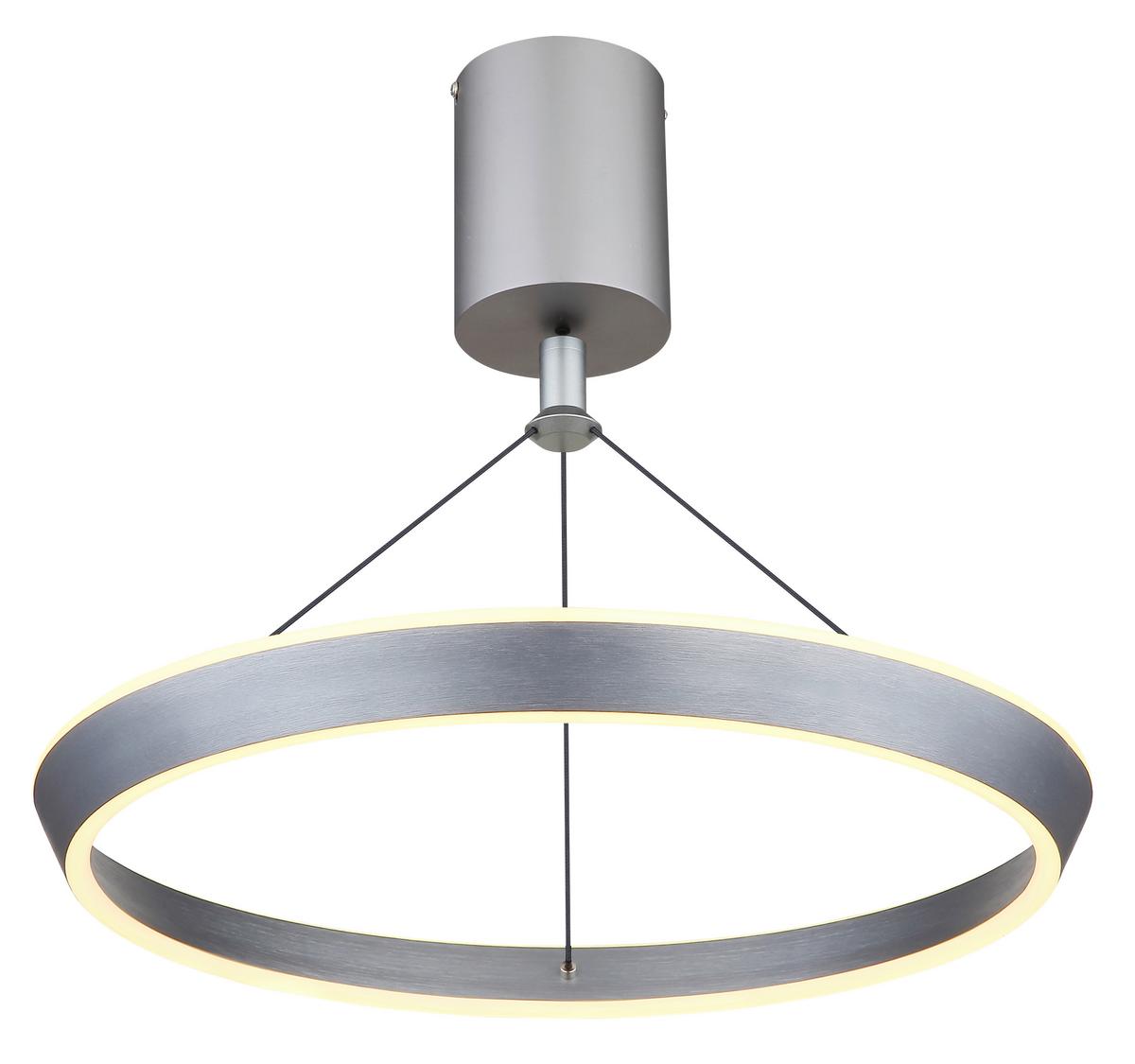 LED-HÄNGELEUCHTE 67316 - Titanfarben/Opal, Design, Kunststoff/Metall (50/200cm) - Globo
