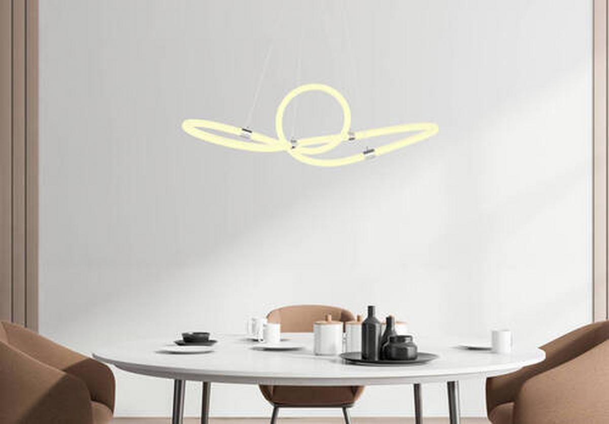 LED-Hängeleuchte Mira Weiß max. 40 Watt - Weiß, Design, Kunststoff/Metall (92,5/30,5/150cm) - Globo