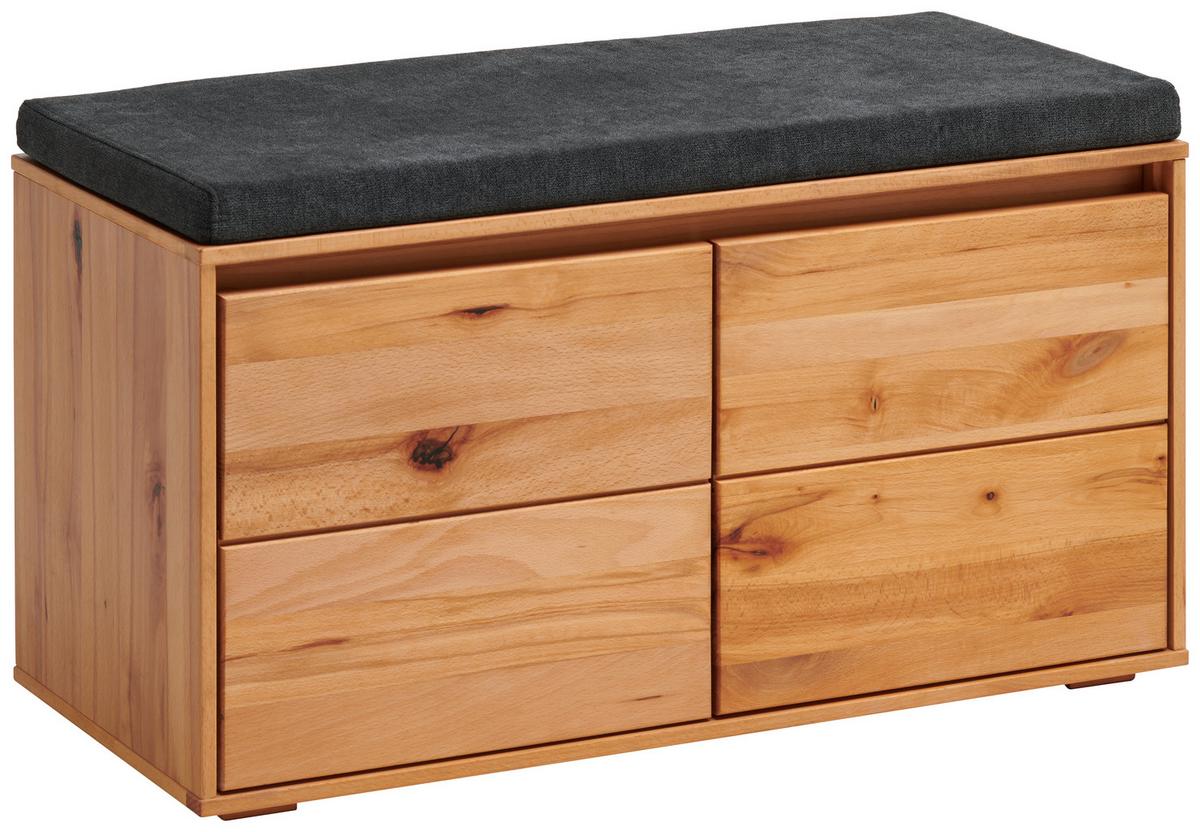 SIEDZISKO DO PRZEDPOKOJU NANTO - czarny/buk twardzielowy, Natur, materiał drewnopochodny/tkanina (85/43/38cm) - Cantus