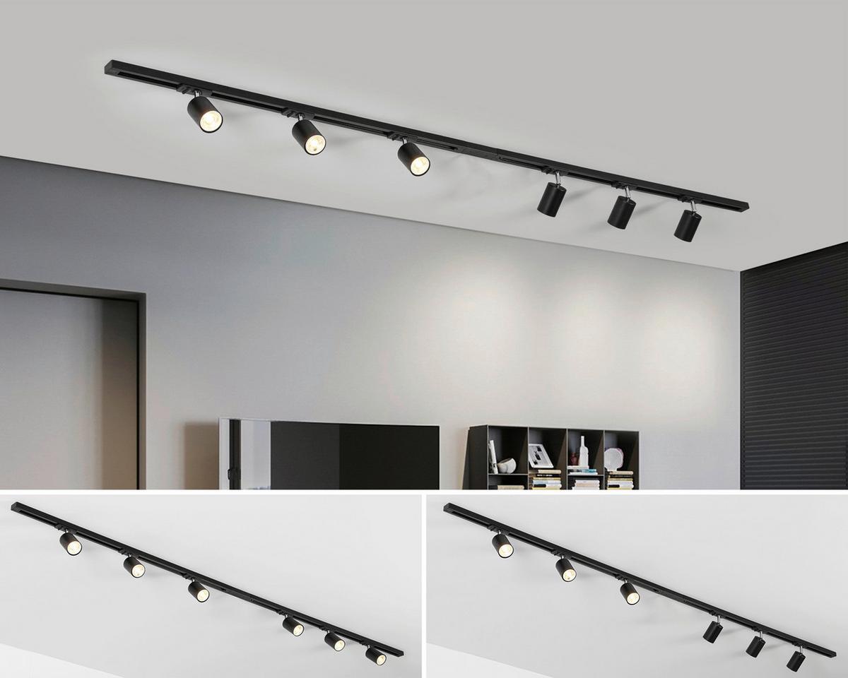 SYSTEM SZYNOWY BINE - czarny/kolor chromowy, Trend, tworzywo sztuczne/metal (210/5,5/14cm) - Novel