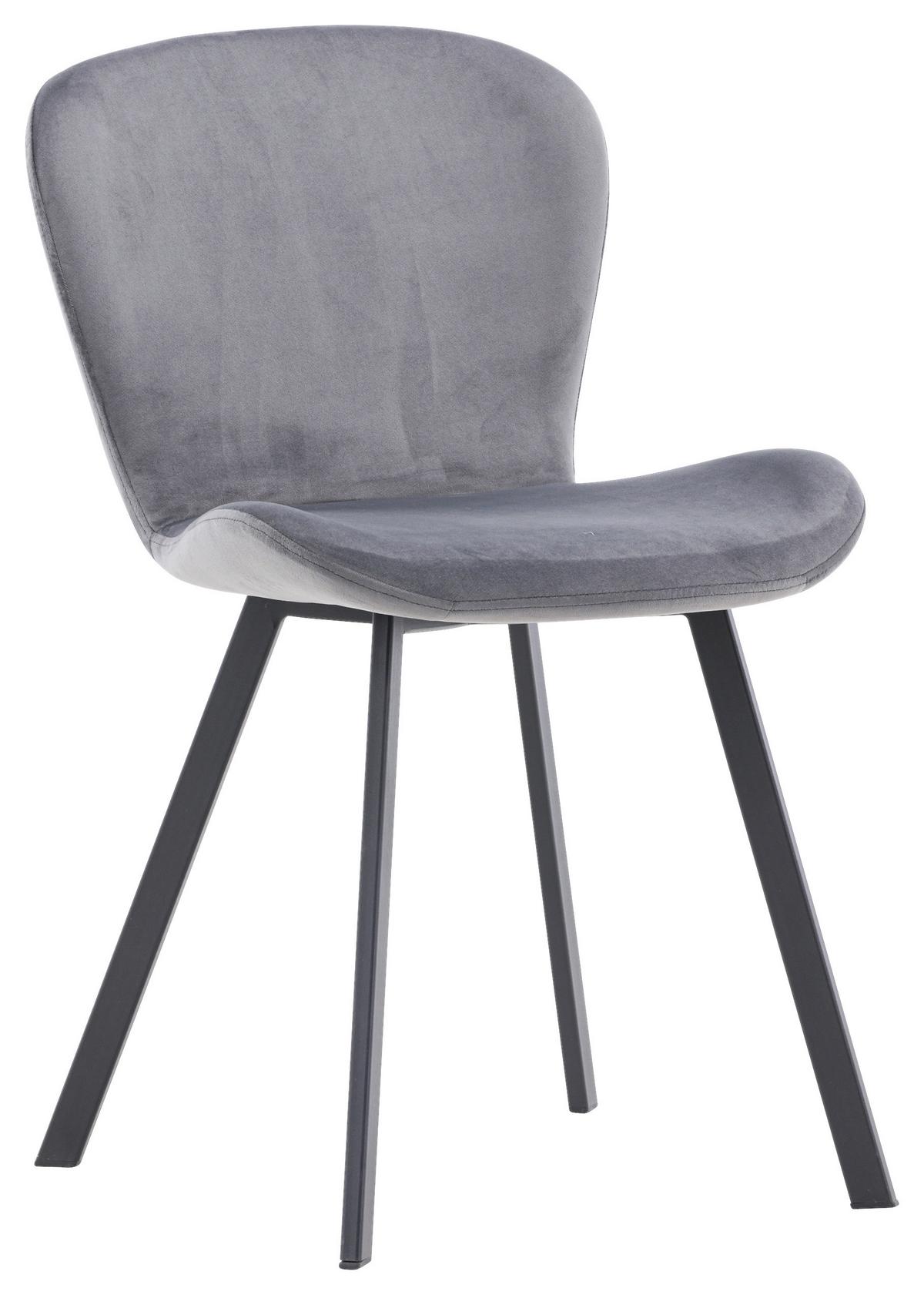 STUHL-SET LILJA - Schwarz/Grau, Design, Textil/Metall (48/80/50cm) - Livetastic