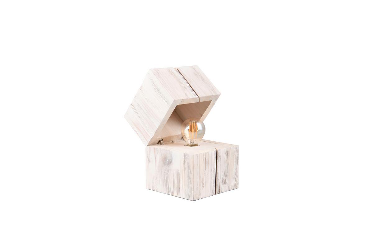 Tischleuchte Treasure in Weiß max. 2 Watt - Weiß, Trend, Holz (12/12/16cm) - Trio Leuchten