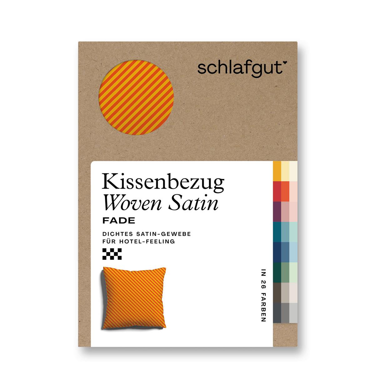 Kissenbezug Woven Satin Gelb/Rot ca. 40x40cm - Gelb/Rot, Basics, Textil (40/40cm) - Schlafgut