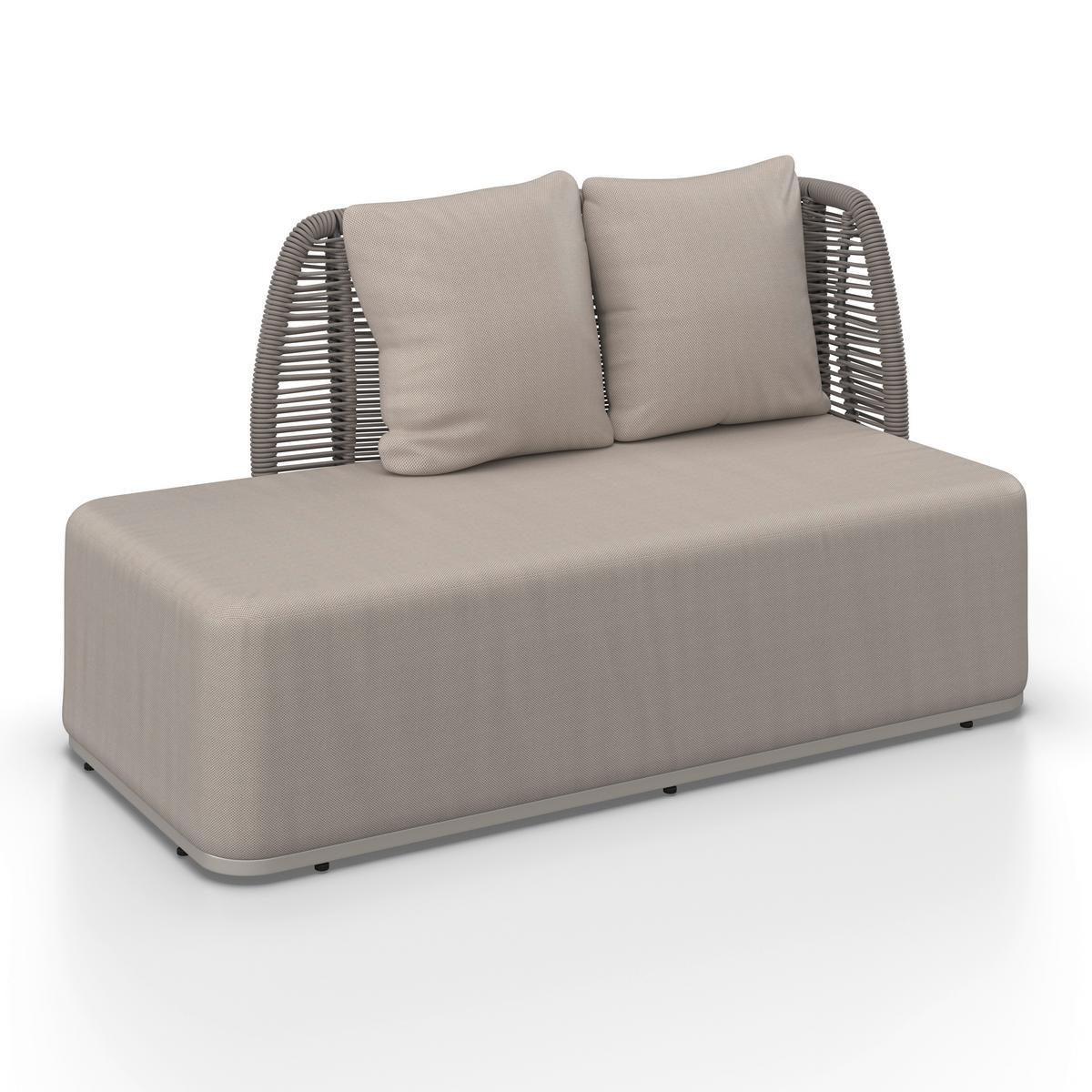 Gartenlounge Marino Hellgrau Textil/Metall - Dunkelgrau/Hellgrau, Modern, Kunststoff/Textil (153/81/76cm) - Bessagi Garden