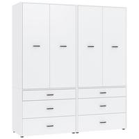 Kleiderschrank Kivo Weiß - Schwarz/Weiß, Basics, Holzwerkstoff/Kunststoff (180/199,6/52,1cm) - Based