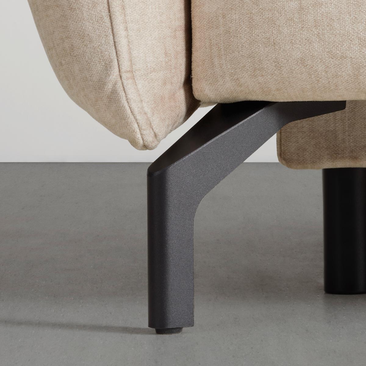 Zofa Mido, Bež, Ležišče - črna/bež, Moderno, kovina/tekstil (224/89/109cm) - Mömax