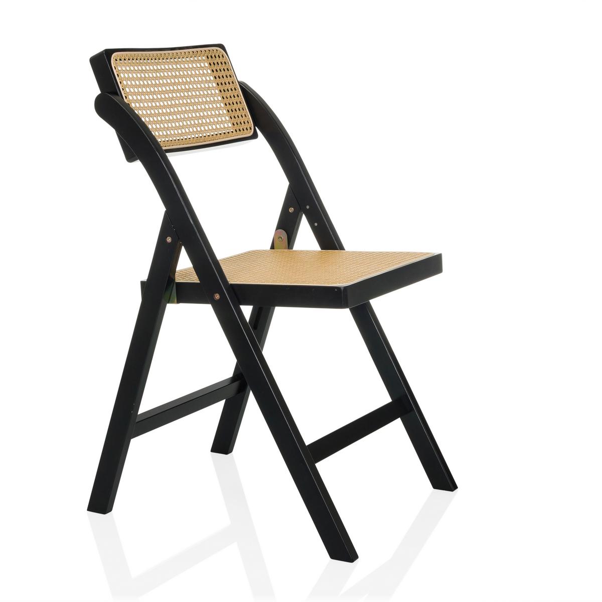 Zložljiv Stol Tudela Bamboo, Črna, Rjava - črna/rjava, Moderno, les (45,5/83,5/45cm) - Gardenson