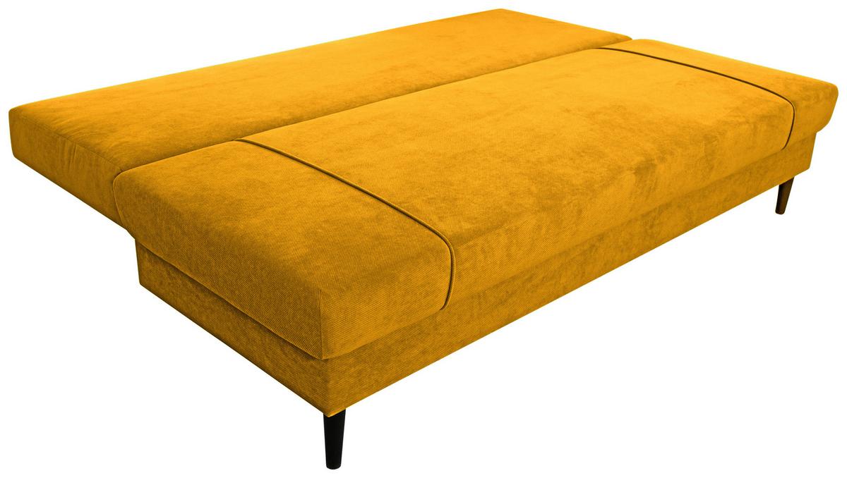 SOFA Z FUNKCJĄ SPANIA RITA - czarny/żółty, Konventionell, tworzywo sztuczne/tkanina (199/88/88cm) - Carryhome