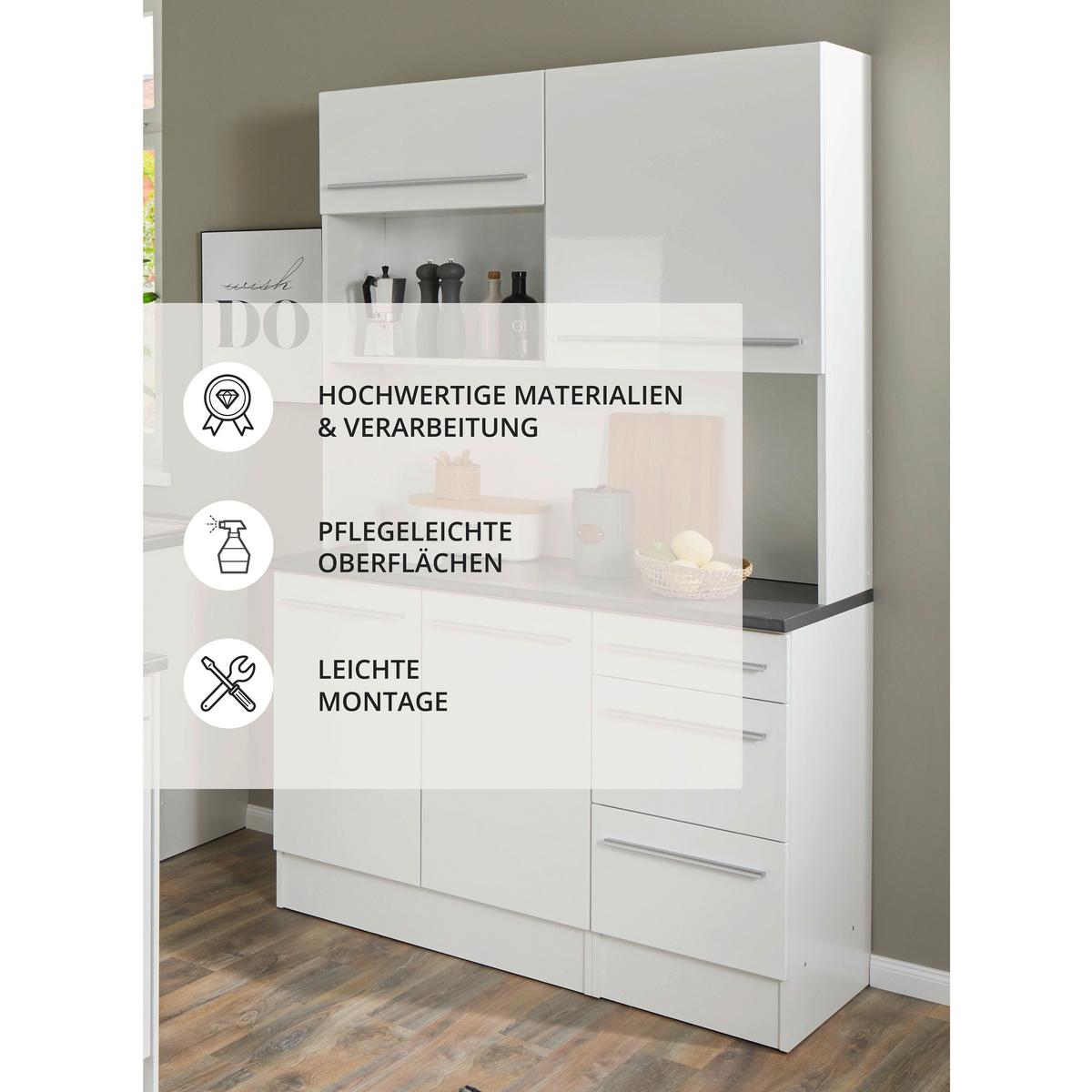 BUFET JAZZ BUFFET - biały wysoki połysk/kolor srebrny, Lifestyle, materiał drewnopochodny/tworzywo sztuczne (120/211/60cm) - MID.YOU