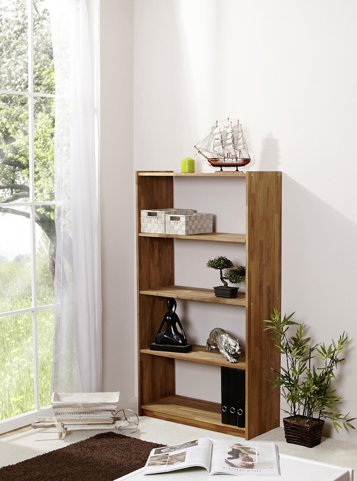 Regal Simon, Hrast, Masivno - barve hrasta, Natur, les (80/145/31cm) - MID.YOU