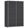 Ormar S Kliznim Vratima Subito - boje grafita/boje aluminija, Moderno, drvni materijal/metal (136/197/61cm) - Modern Living