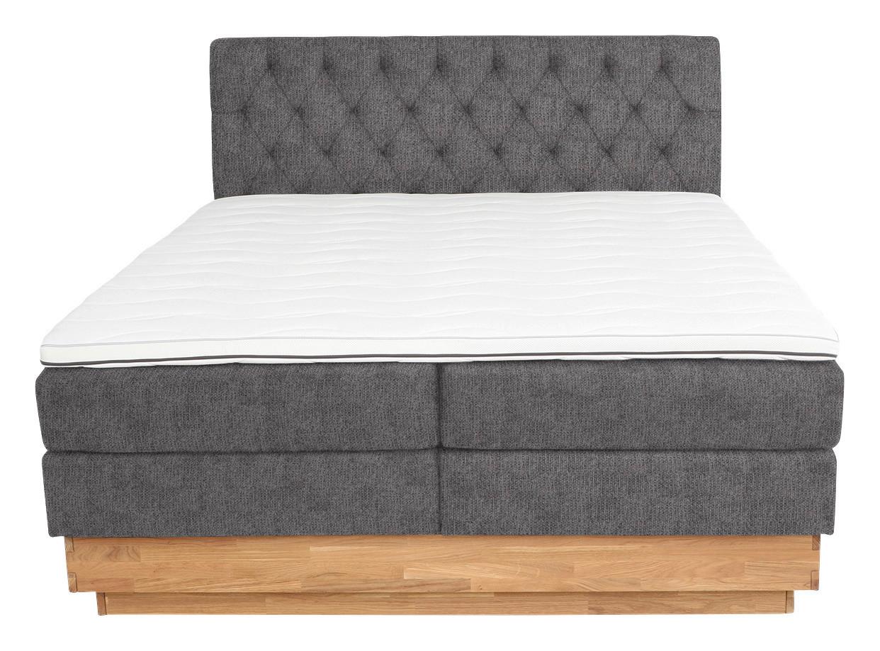 Boxspringbett Marie in Graphitfarben ca. 180x200cm - Graphitfarben, Holz/Kunststoff (180/200cm) - Zandiara