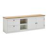 TV-ELEMENT KORSIKA -EXKLUSIV- - Wit/Eikenkleuren, Romantik / Landhaus, Houtcomposiet/Metaal (185/61,4/43cm) - Mömax