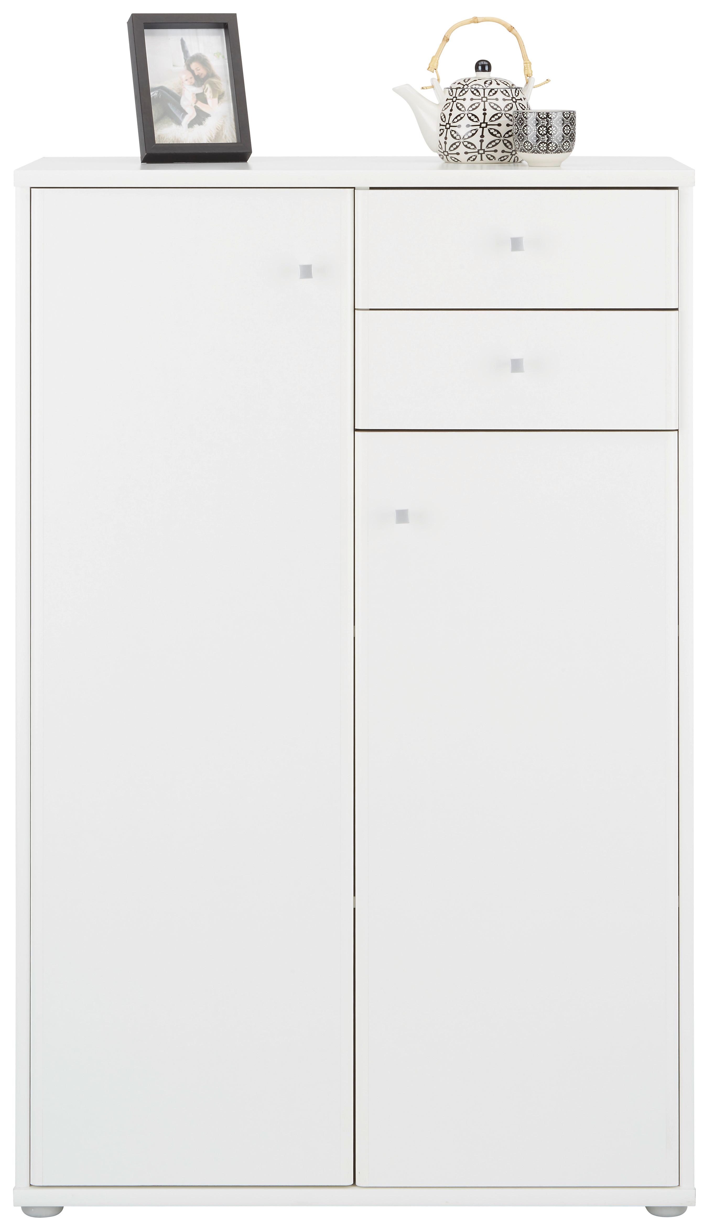 Highboard in Weiß - Alufarben/Weiß, MODERN, Holzwerkstoff/Kunststoff (72/111/34cm) - Modern Living