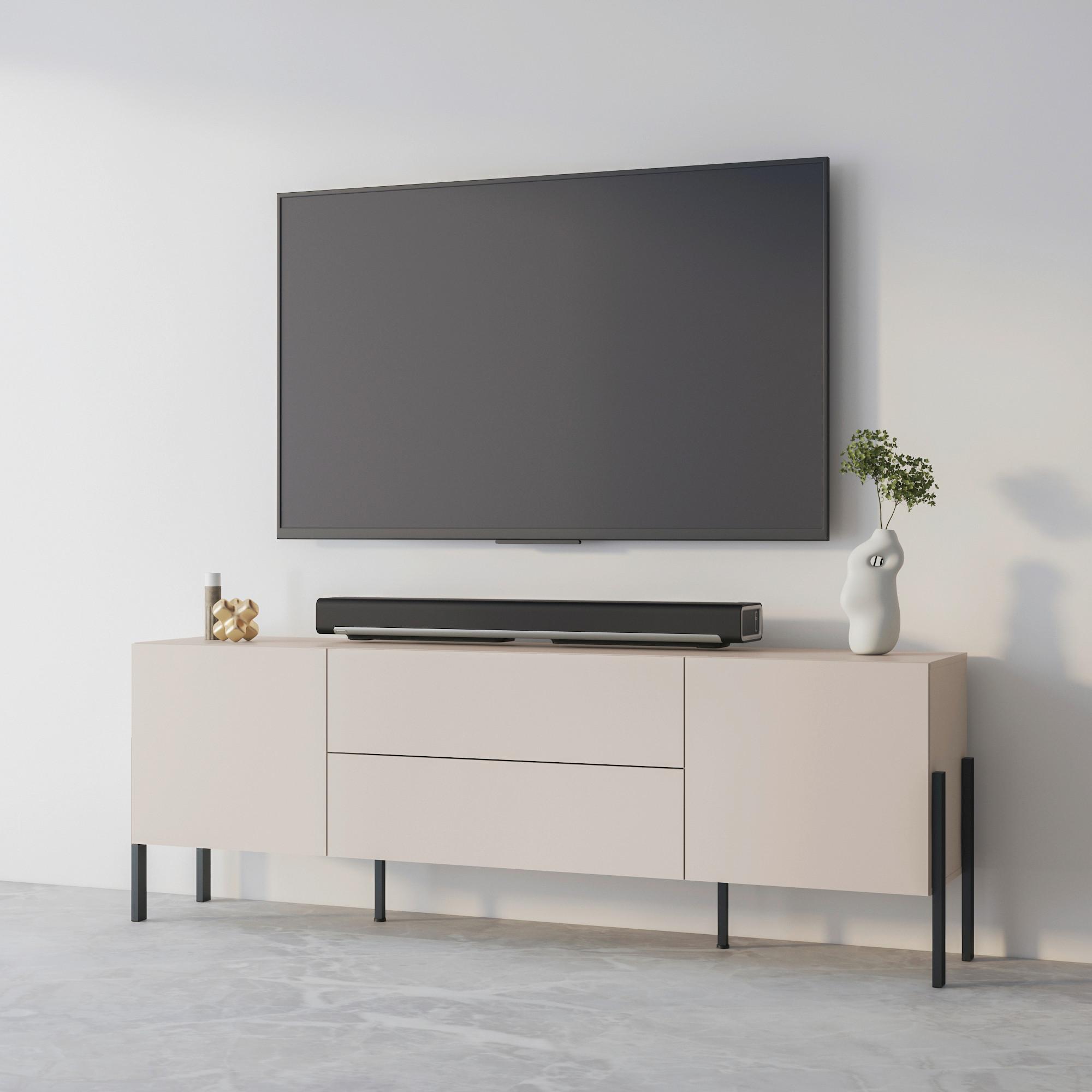 Tv Szekrény Jukon - kasmírszínű, Modern, faalapú anyag (204/70/40cm)