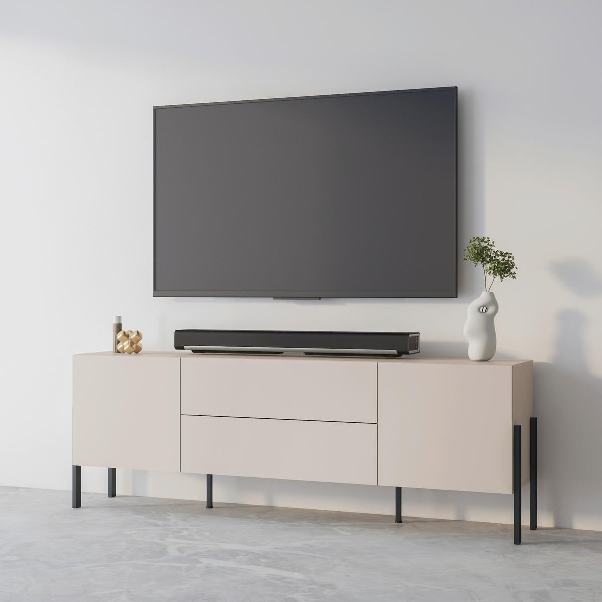 Tv Szekrény Jukon - kasmírszínű, Modern, faalapú anyag (204/70/40cm)