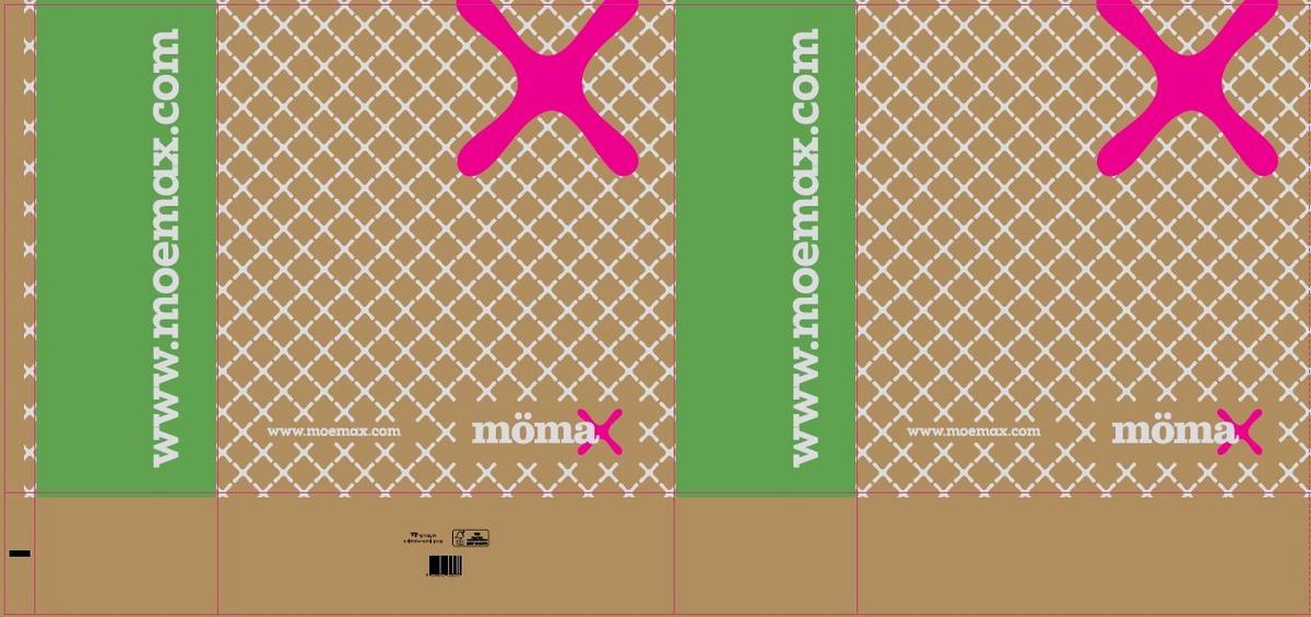 Papír Bevásárlótáska Mömax Fsc - pink/natúr színű, papír (45/48/18cm) - Based