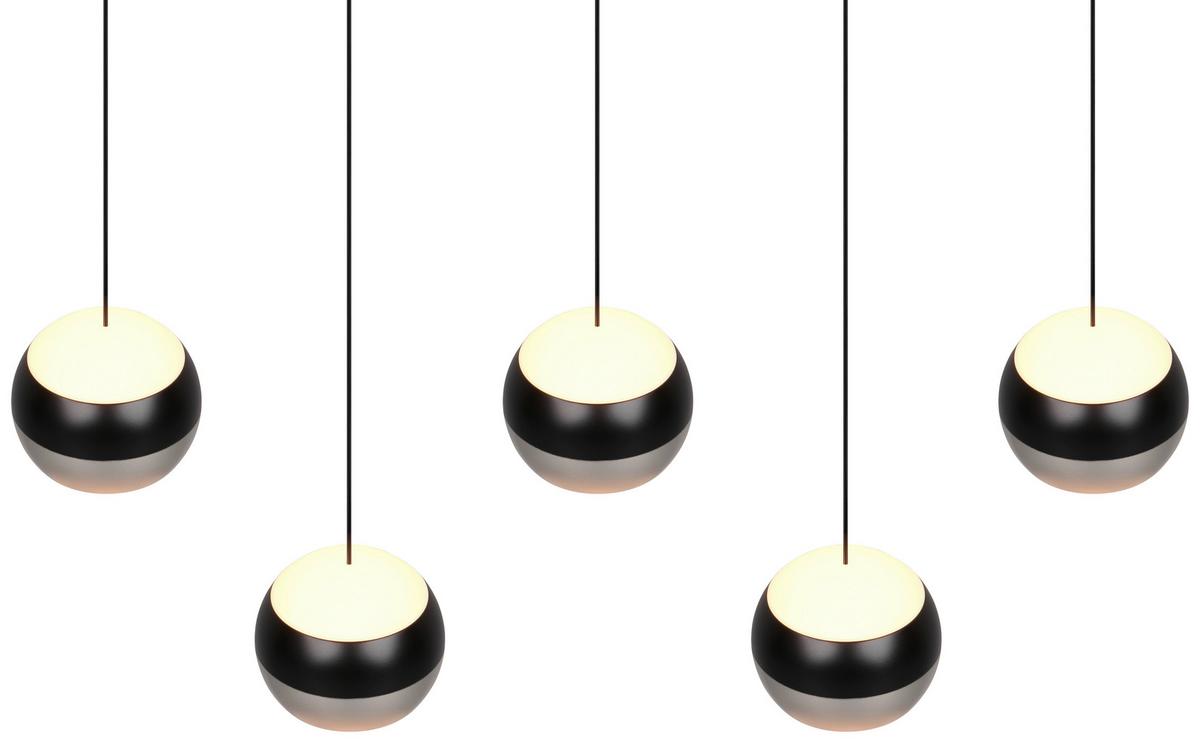 LED-Hängeleuchte Orbit Schwarz/Nickelfarben max. 8 W - Schwarz/Nickelfarben, Design, Metall (100/10,5/200cm) - Trio Leuchten