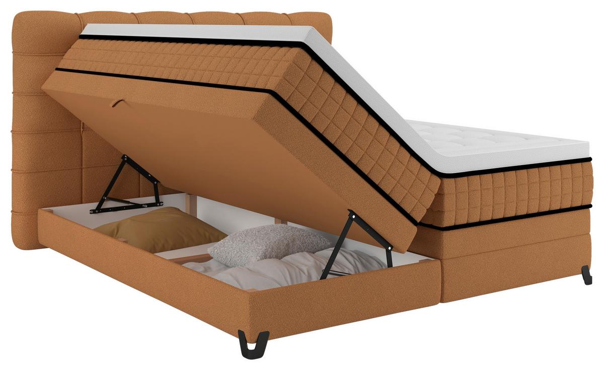 Boxspringbett Carmen C Rostfarben ca. 180x200cm - Rostfarben, Konventionell, Holz/Holzwerkstoff (180/200cm) - Premium Living