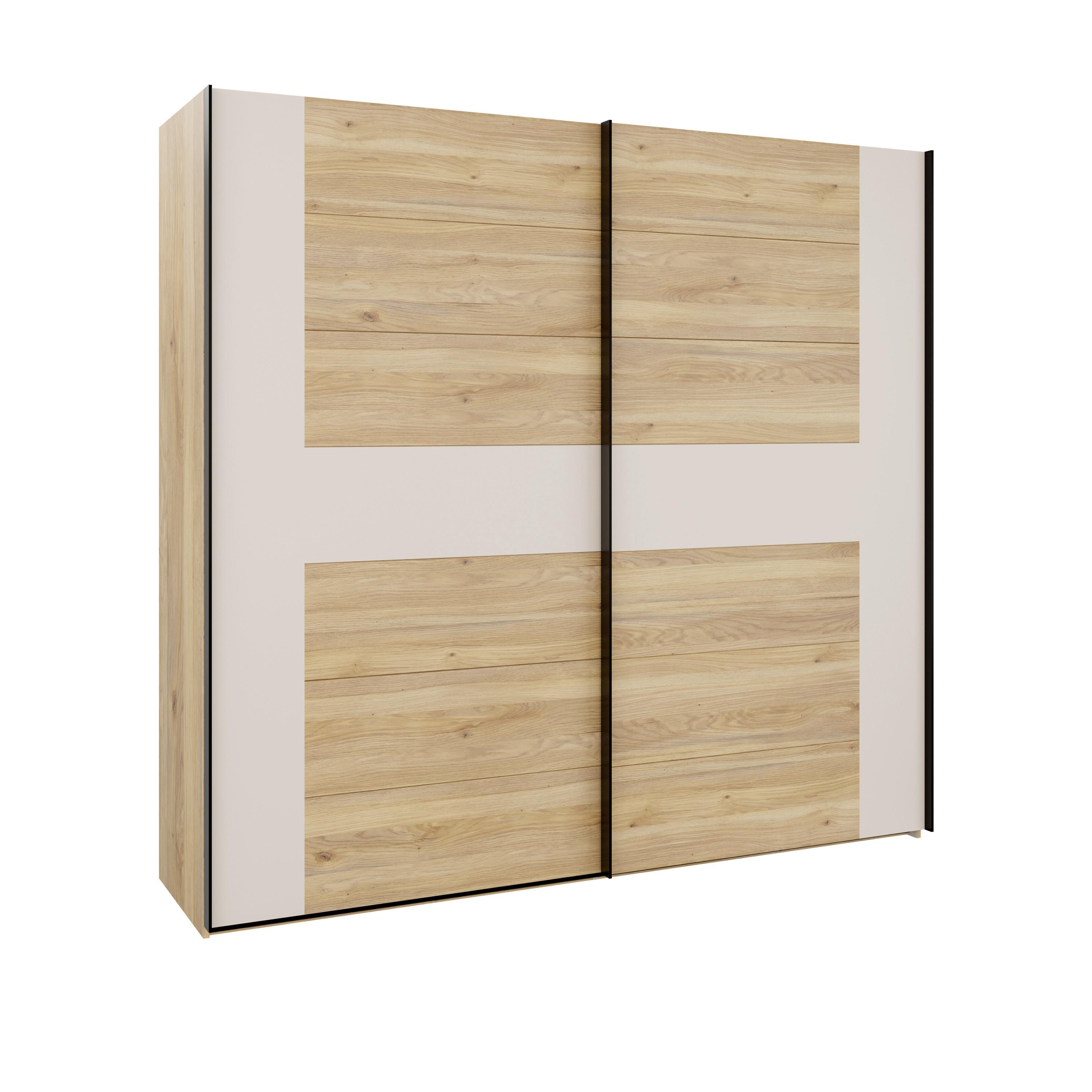 Ormar S Kliznim Vratima Bellevue - boje hrasta/boje pijeska, Konvencionalno, drvni materijal/metal (220,1/210,5/62,9cm) - Modern Living